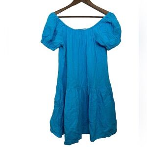 Stark X Exuma Blue Bo Dress Gauzy NWT Short Sleeve Women’s S